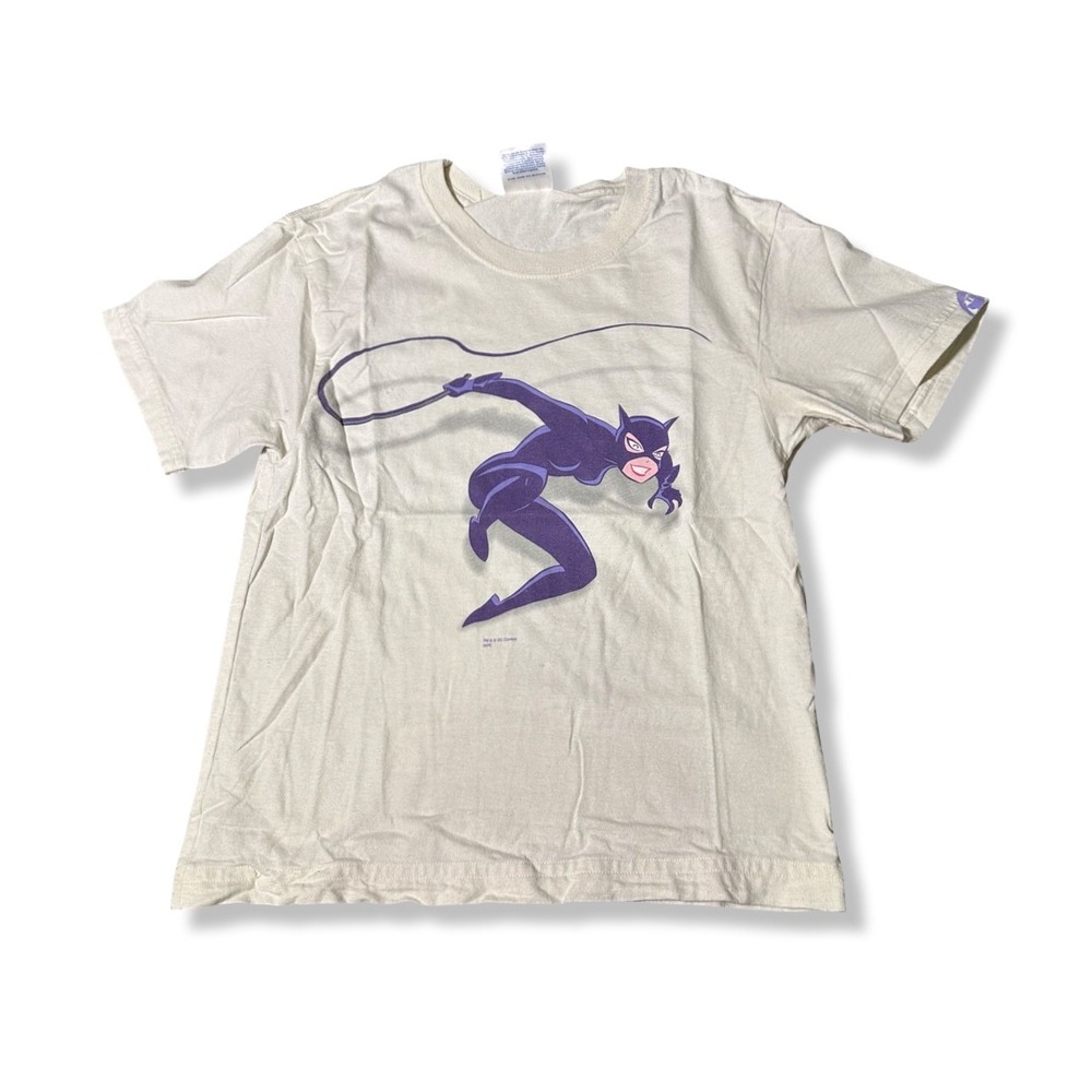 Vintage Y2K Catwoman T-Shirt Mens S White Excellent DC Comics Graphic Preowned